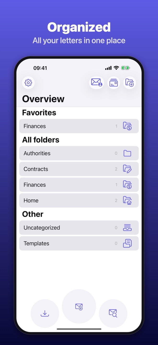 iPhone: overview with folders and favorites