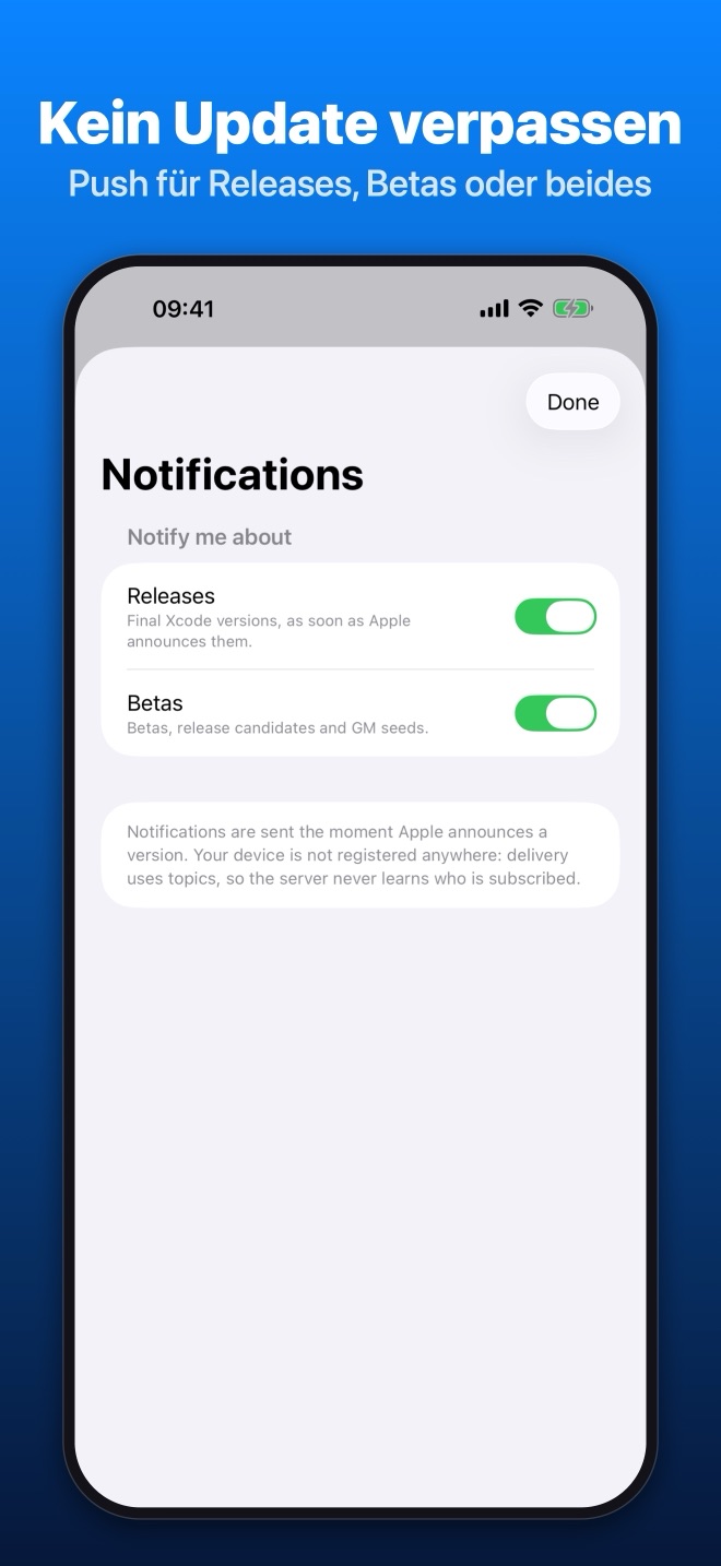 iPhone: Benachrichtigungen für Releases und Betas einschalten